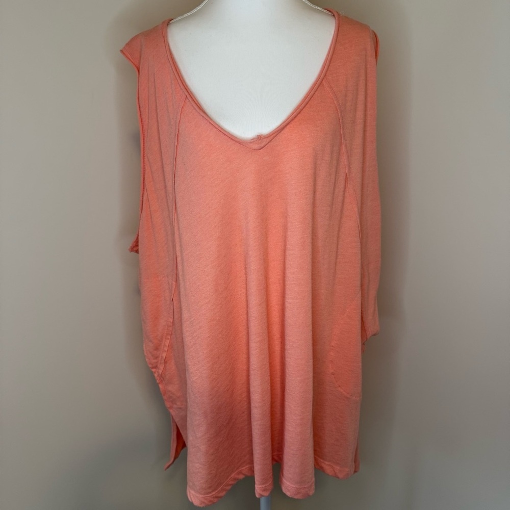 Free People Oversized Coral Tunic Top Size M